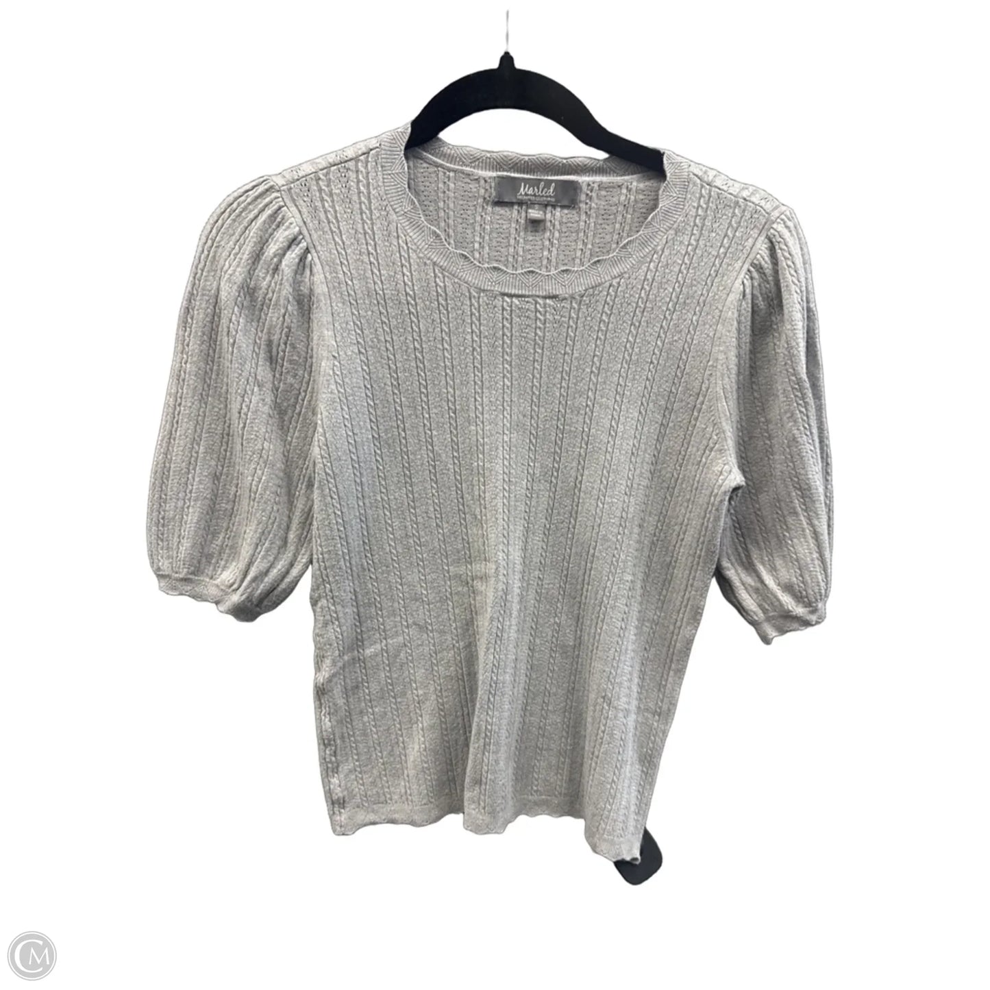 Top Short Sleeve By Marled In Grey, Size: S