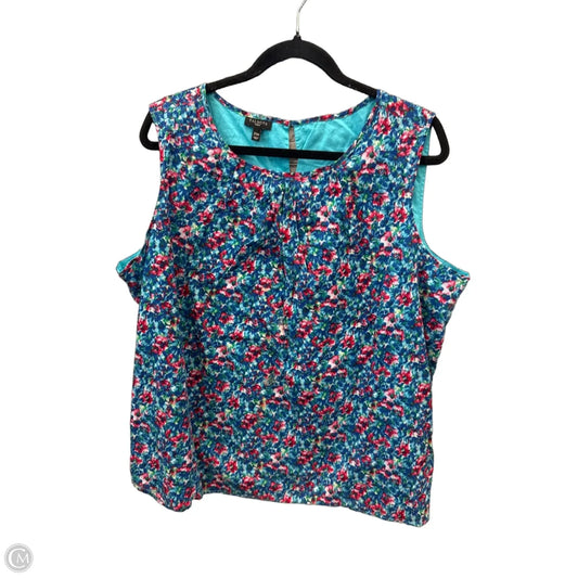 Top Sleeveless By Talbots In Floral Print, Size: 2x