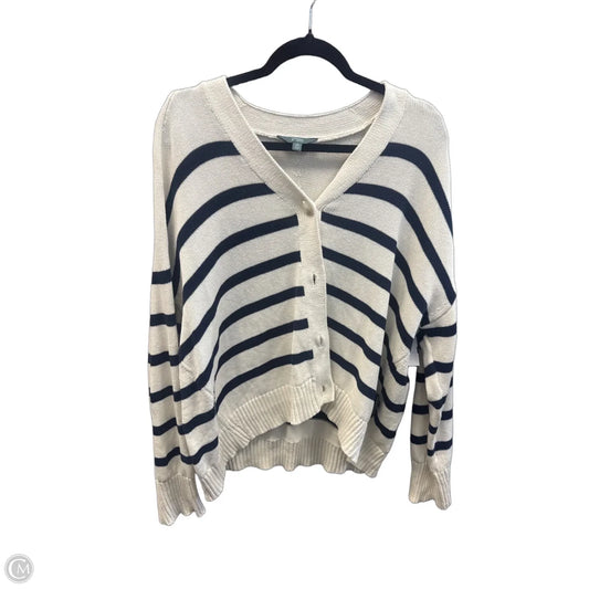 Sweater Cardigan By Terra & Sky In Striped Pattern, Size: Xl