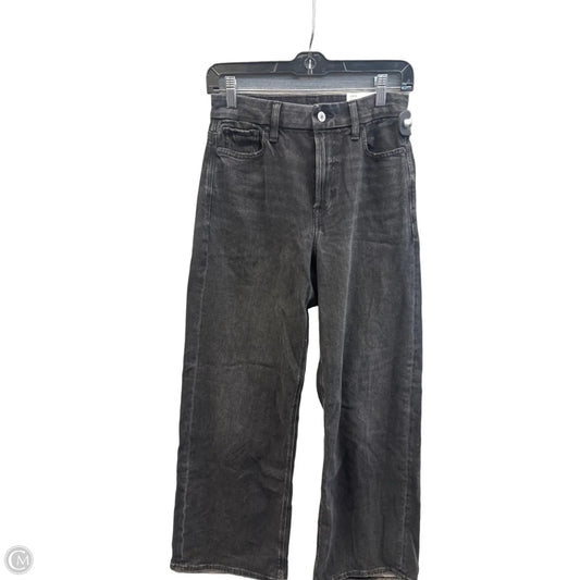 Jeans Wide Leg By American Eagle In Black Denim, Size: 0