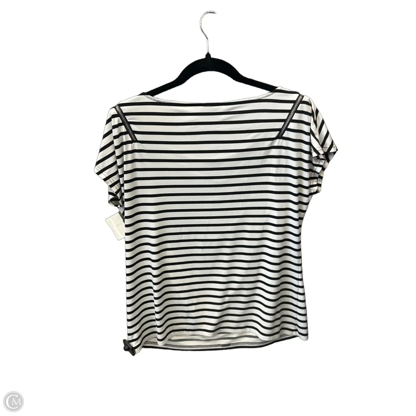 Top Short Sleeve By Worthington In Striped Pattern, Size: L