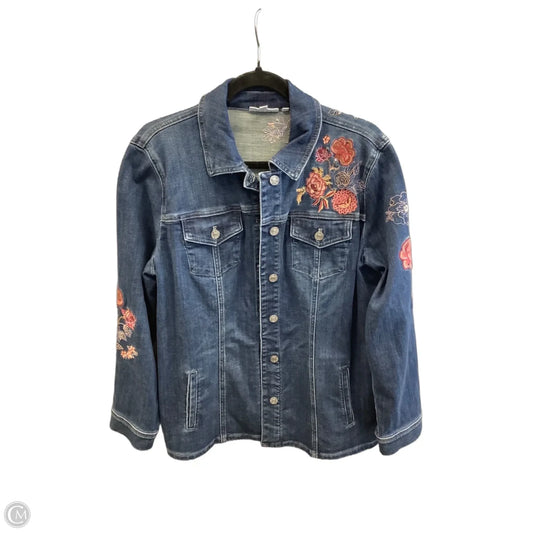 Jacket Denim By Chicos In Blue Denim, Size: L