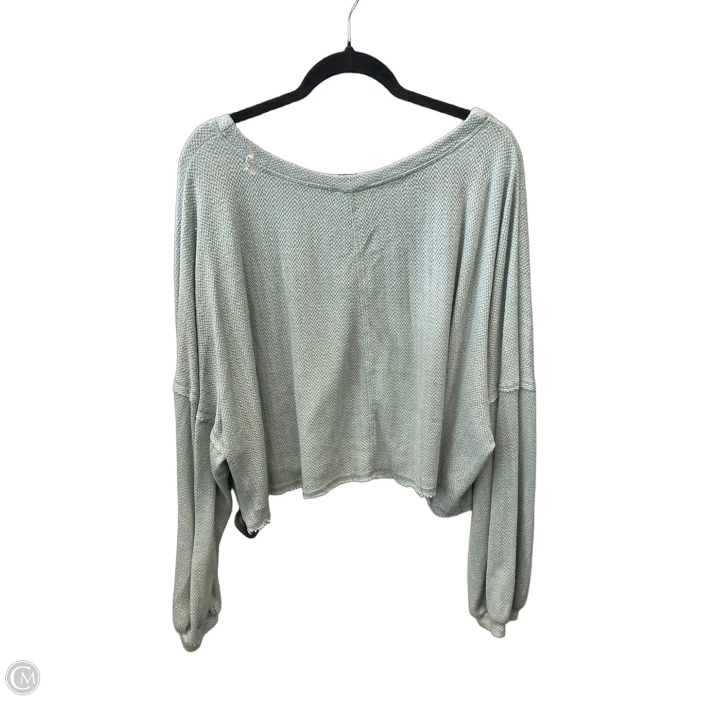Top Long Sleeve By Peach Love Cream California In Green, Size: L