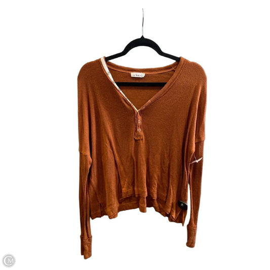 Top Long Sleeve By In Loom In Orange, Size: S