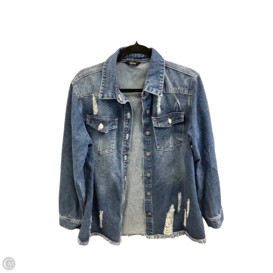 Jacket Shirt By Dokotoo In Blue Denim, Size: L