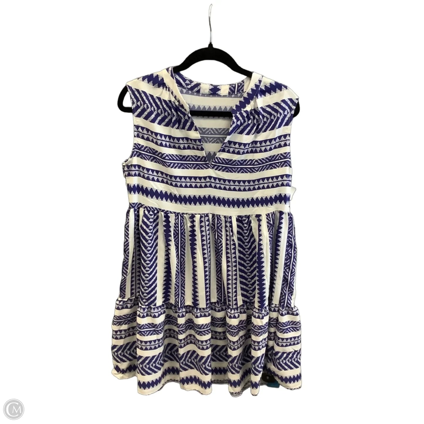 Dress Casual Midi By Cupshe In Blue & White, Size: M