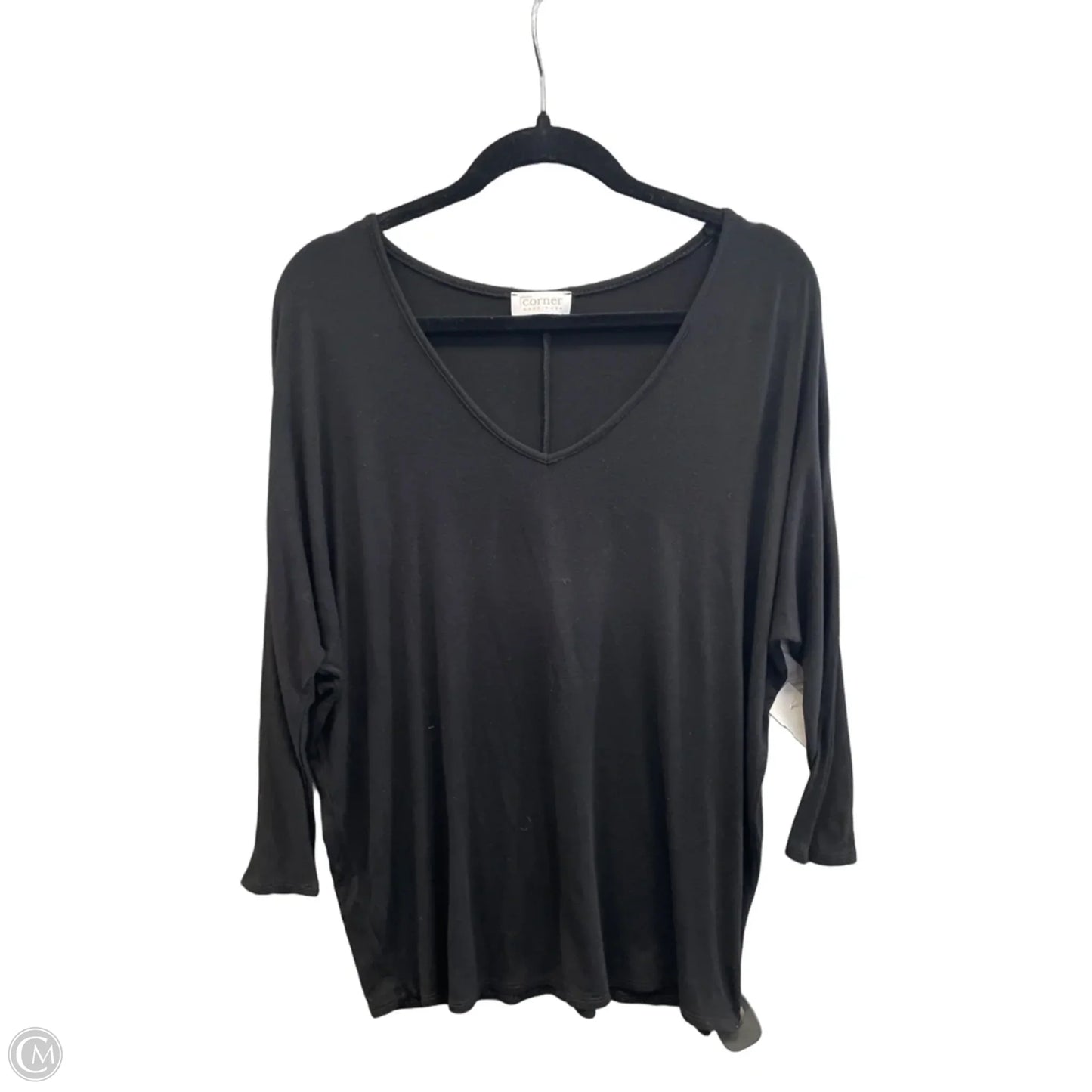 Top 3/4 Sleeve Basic By Clothes Mentor In Black, Size: M