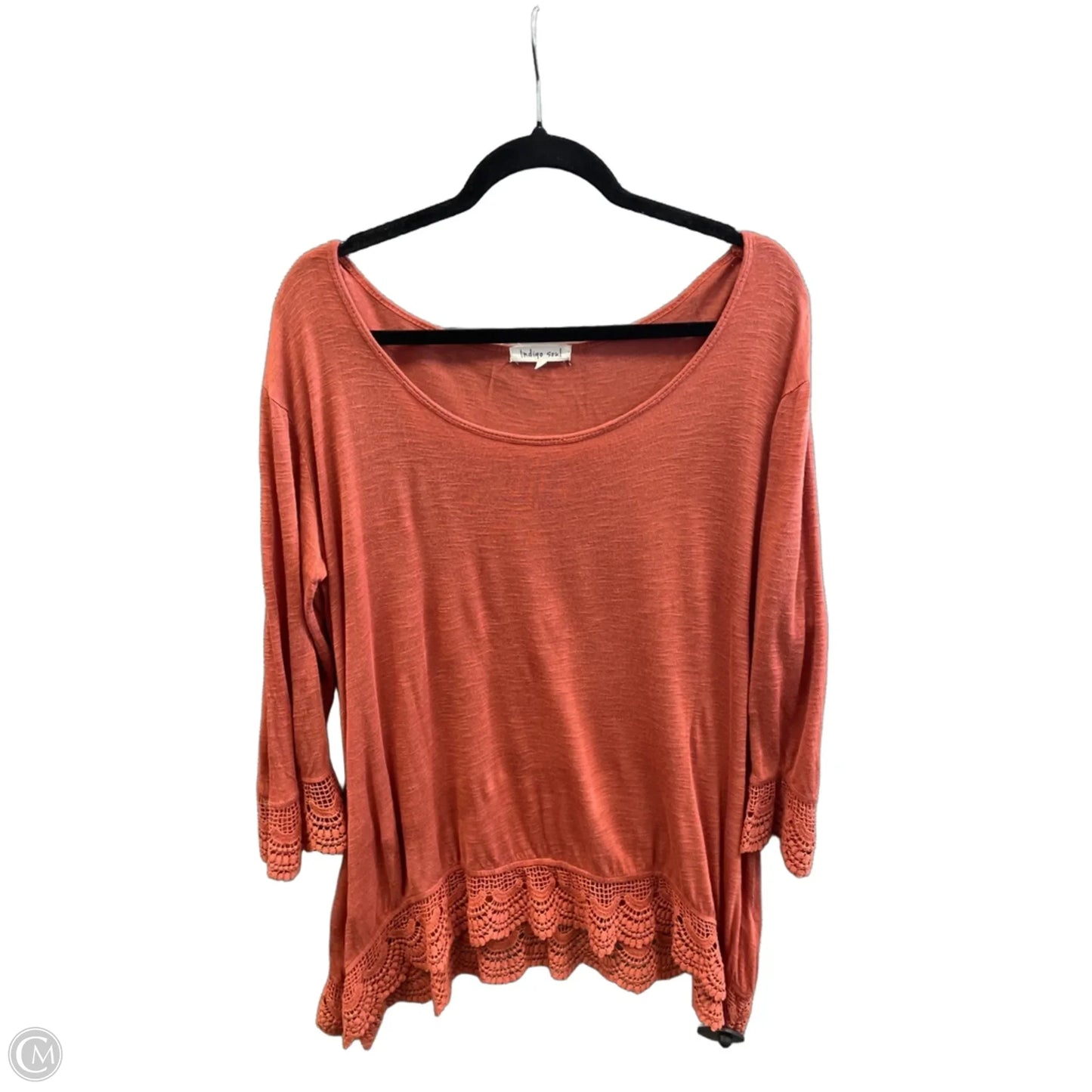 Tunic Long Sleeve By Indigo Soul In Orange, Size: L