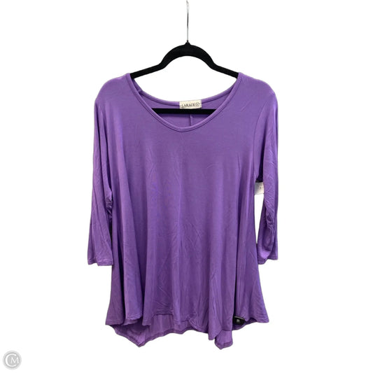 Tunic 3/4 Sleeve By Clothes Mentor In Purple, Size: L