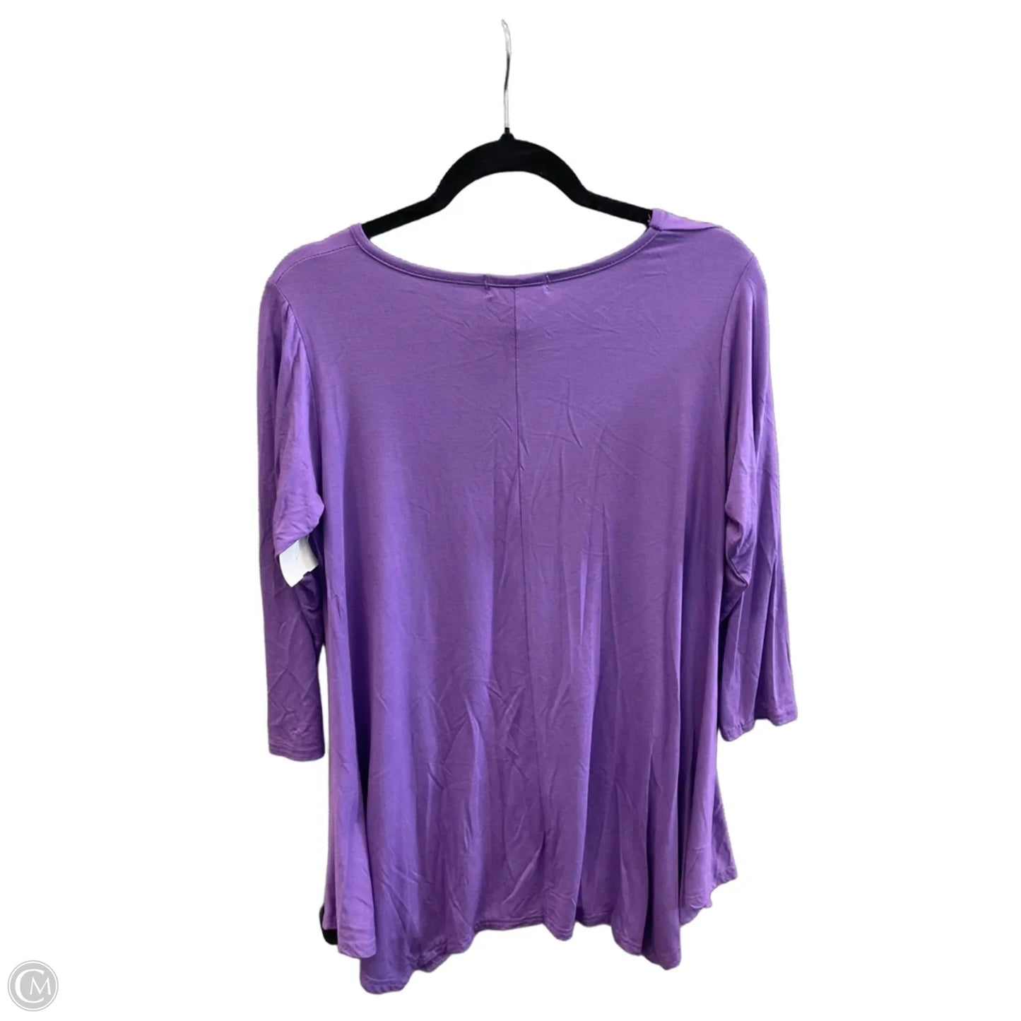 Tunic 3/4 Sleeve By Clothes Mentor In Purple, Size: L