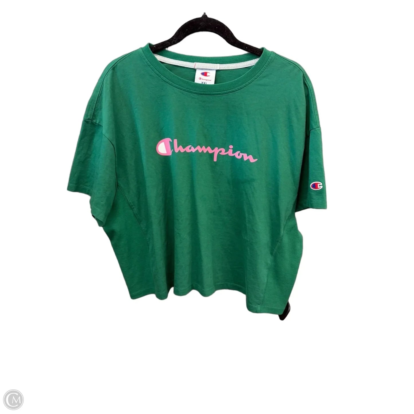 Top Short Sleeve By Champion In Green, Size: Xxl