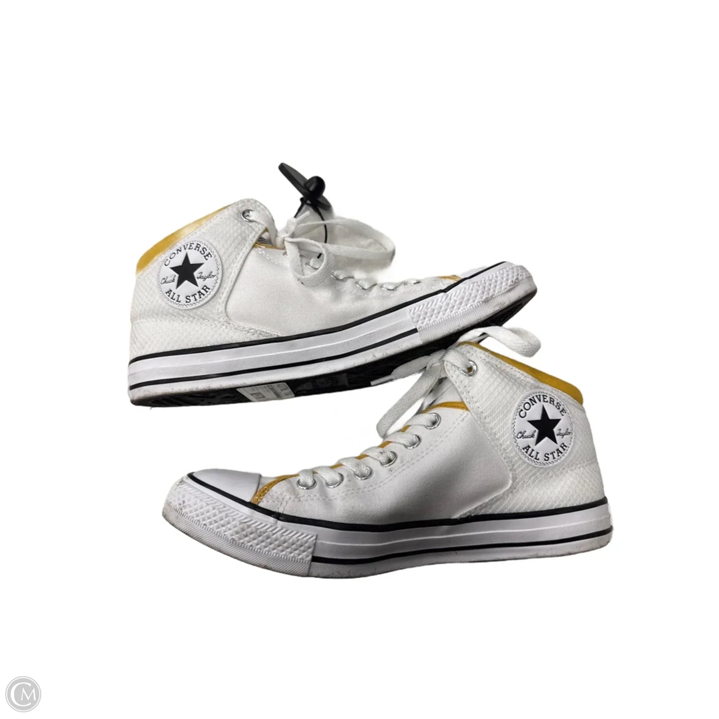 Shoes Sneakers By Nike In White & Yellow, Size: 10