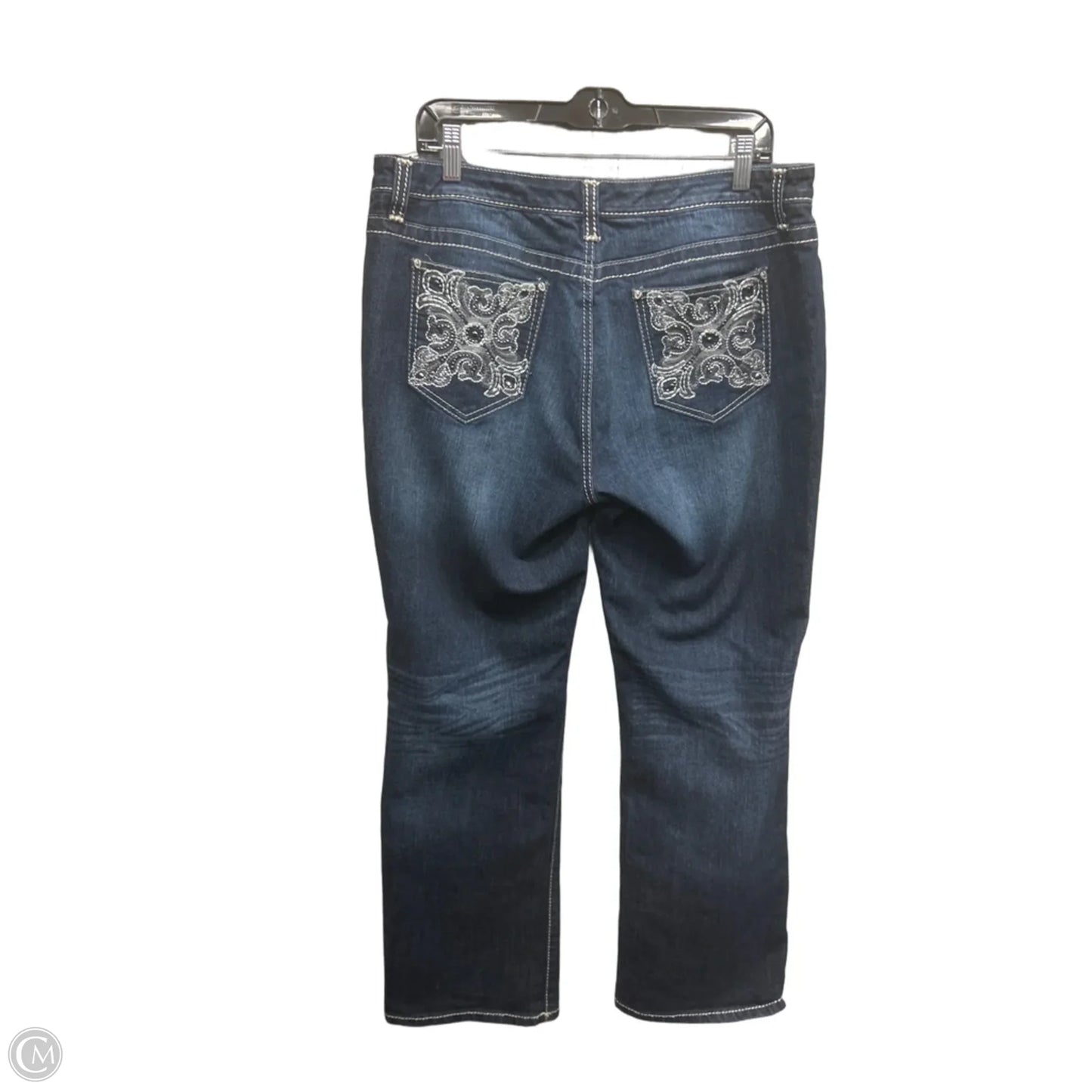 Jeans Flared By Nine West In Blue Denim, Size: 16