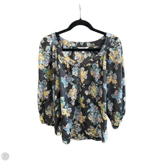 Tunic Long Sleeve By Lc Lauren Conrad In Floral Print, Size: L