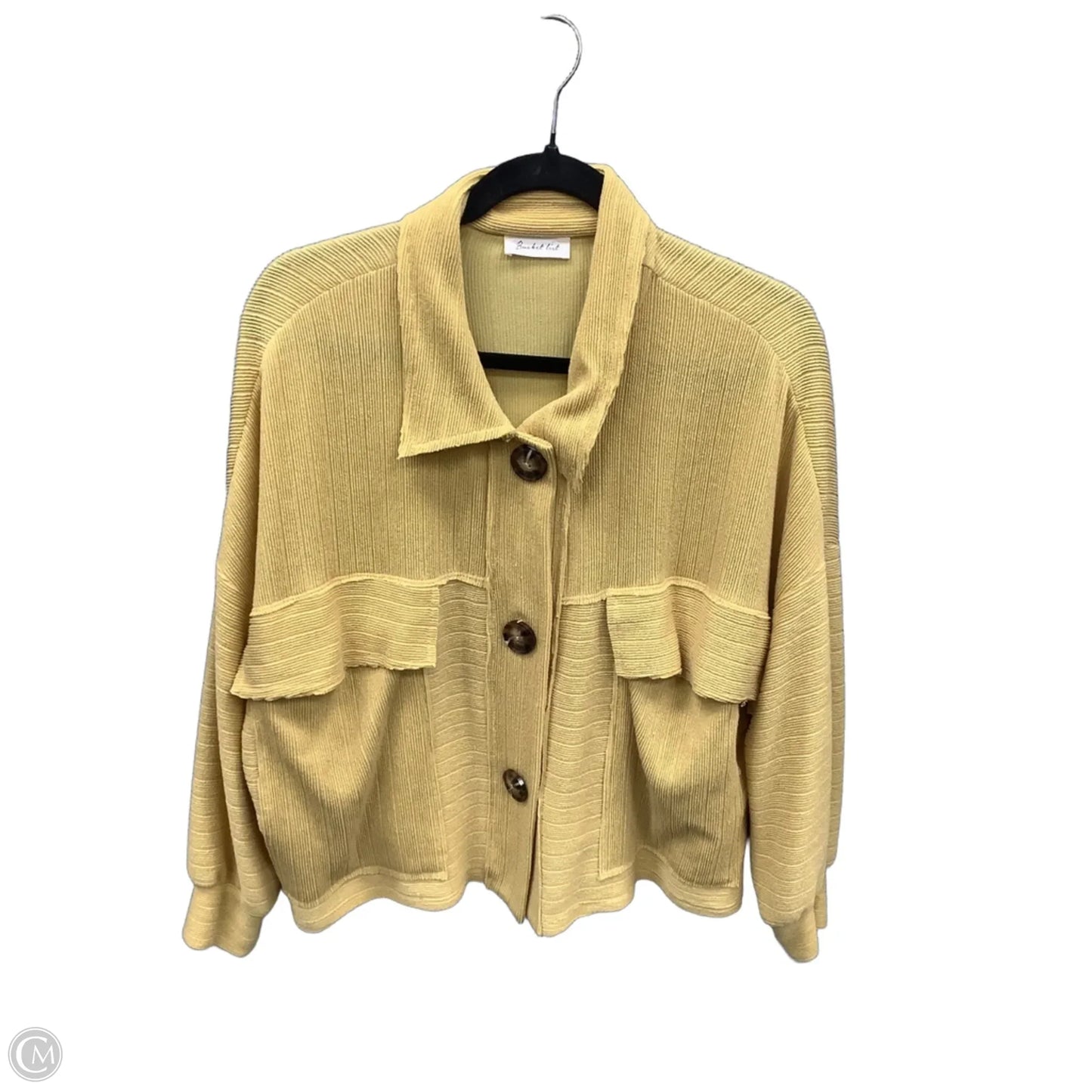 Jacket Shirt By Bucketlist In Yellow, Size: M