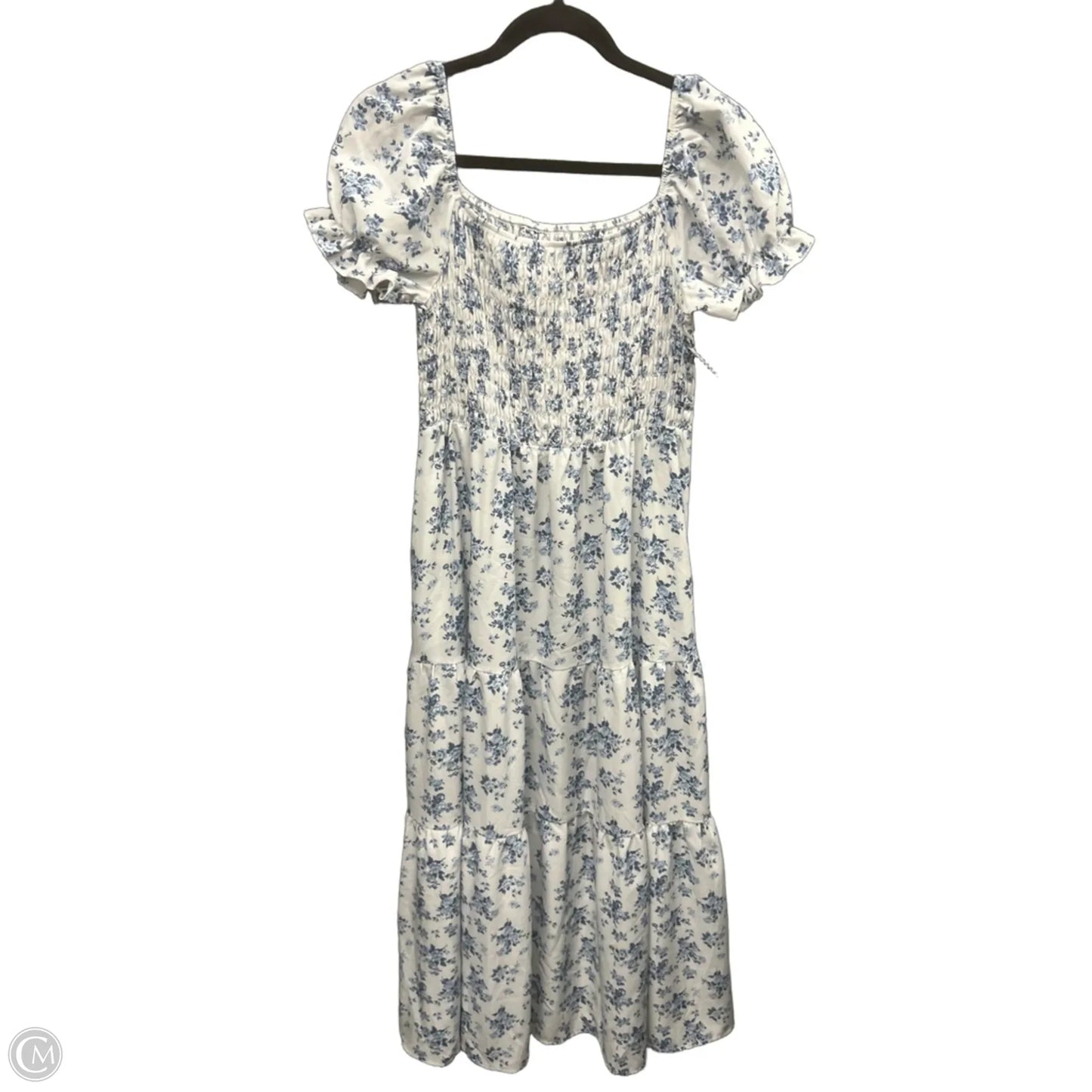 Dress Casual Maxi By Shein In Blue & White, Size: L