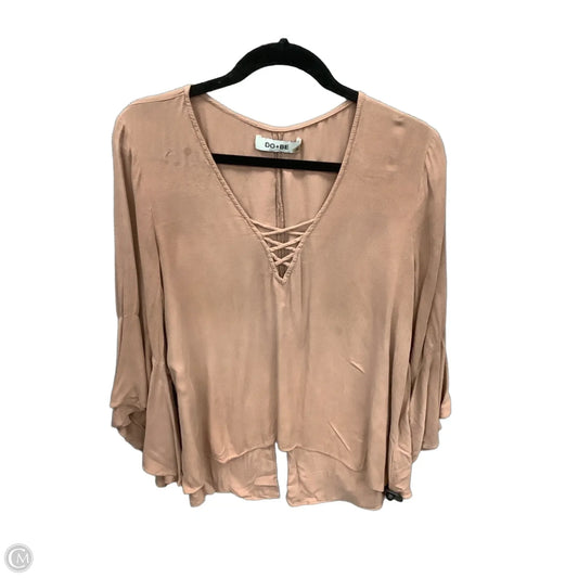 Tunic Long Sleeve By Do + Be In Brown, Size: L