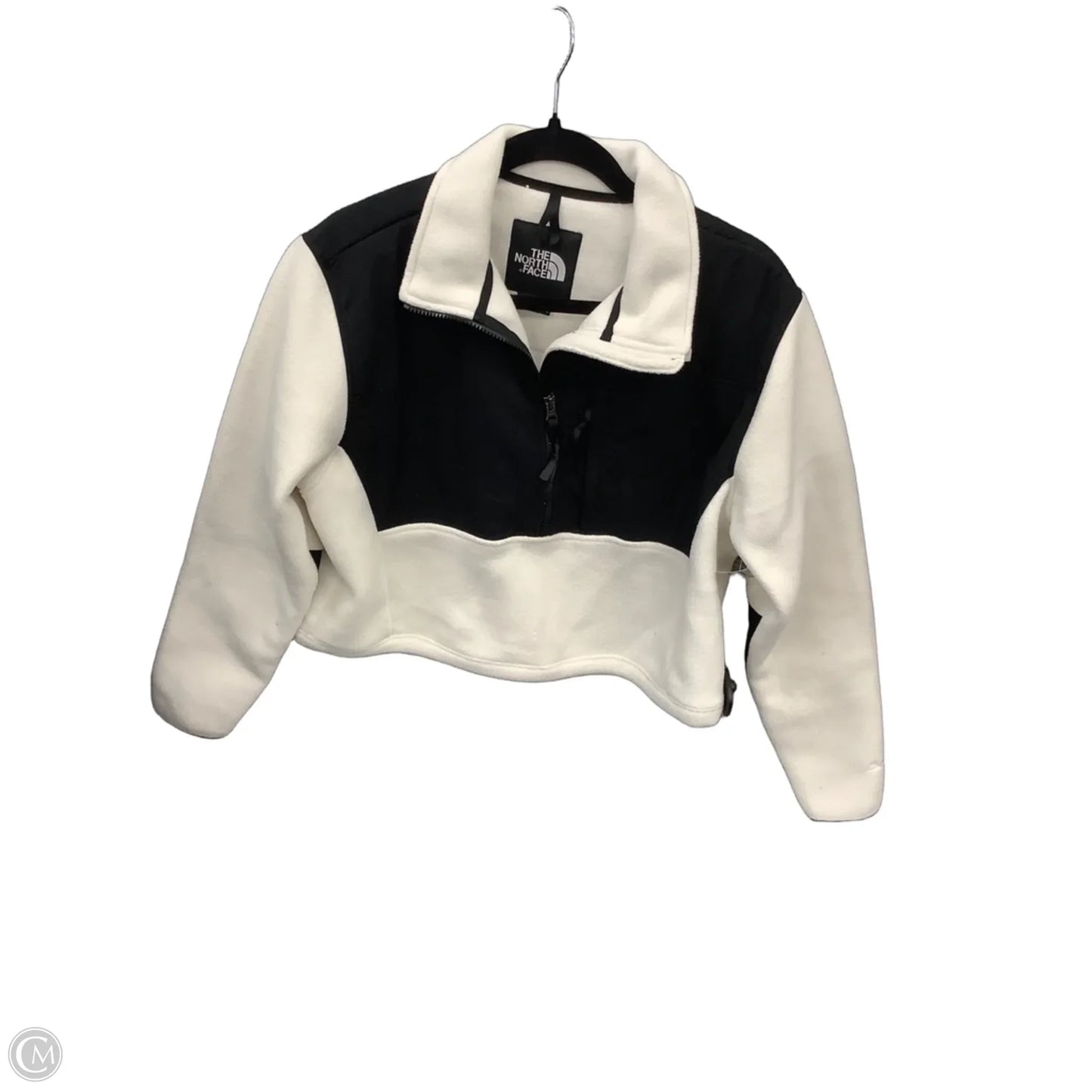 Athletic Top Long Sleeve Crewneck By The North Face In Black & White, Size: Xl