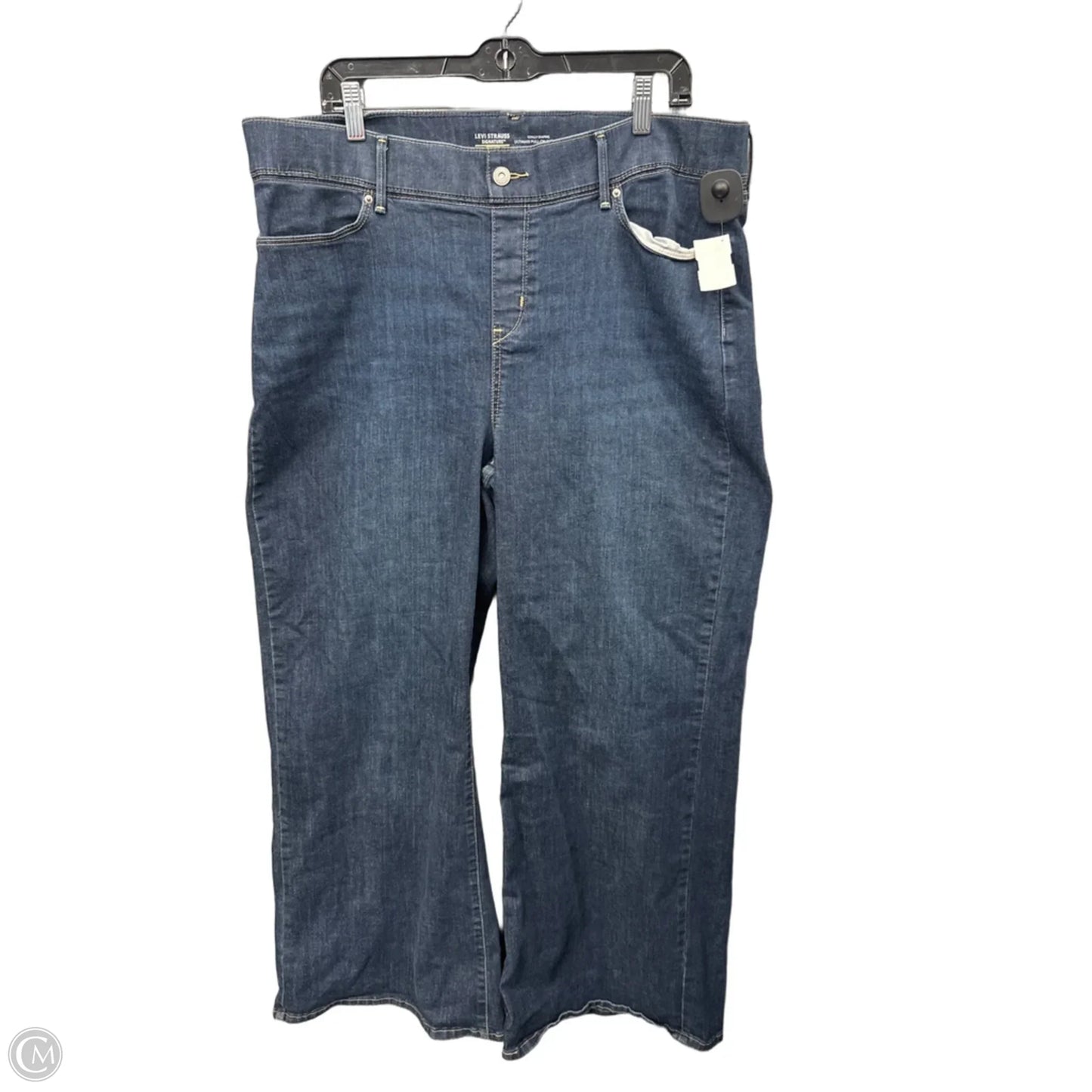 Jeans Wide Leg By Levis Signature In Blue Denim, Size: 18