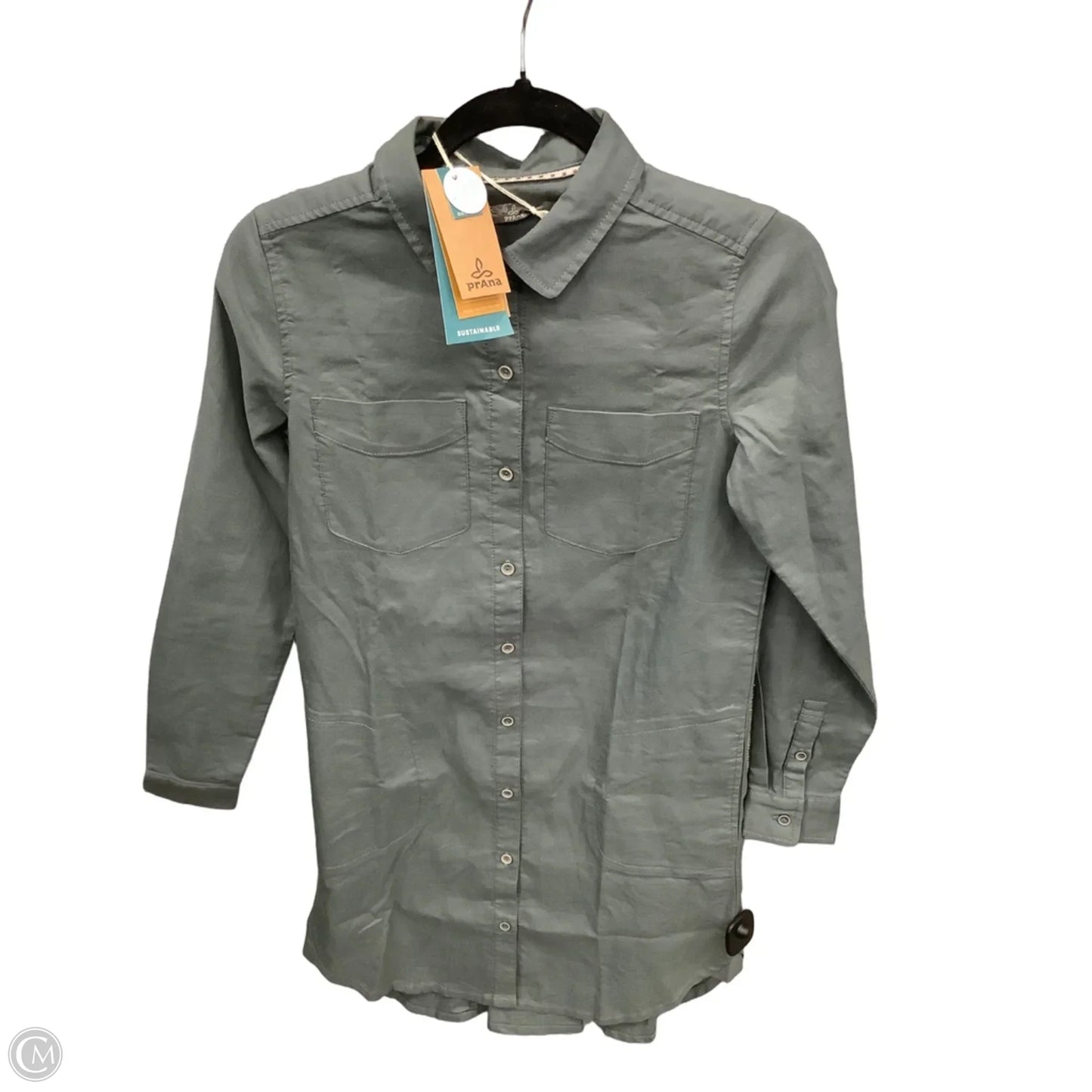 Dress Casual Midi By Prana In Grey Denim, Size: Xs