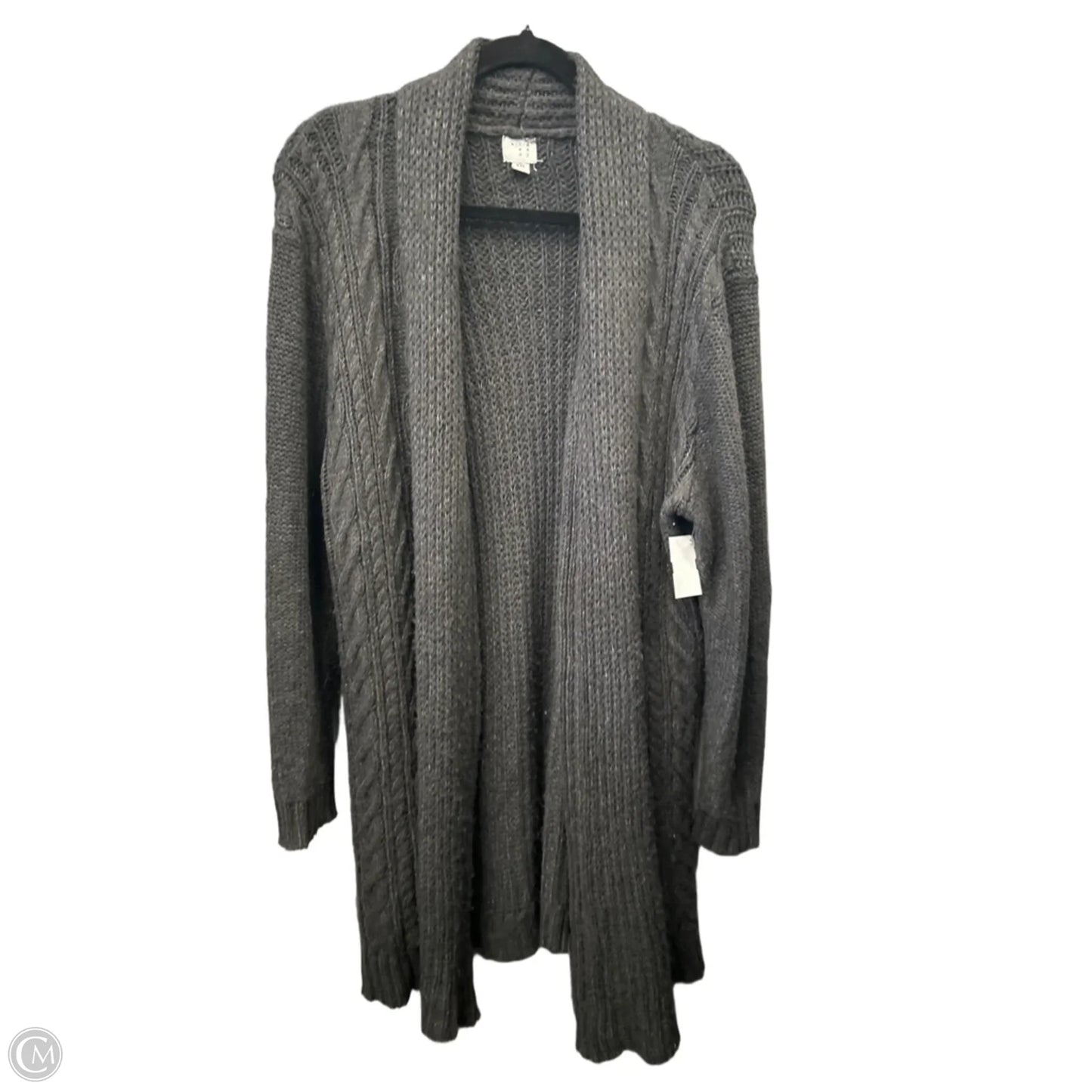 Sweater Cardigan By A New Day In Grey, Size: Xxl