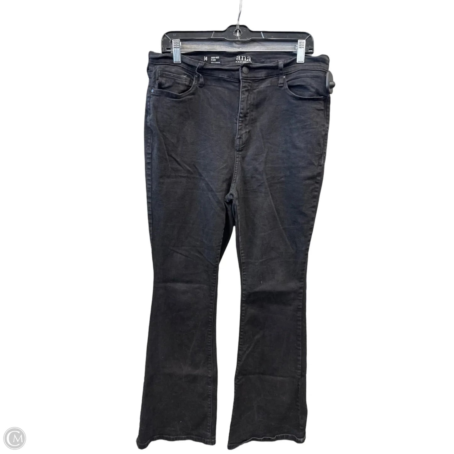 Jeans Flared By Ana In Black Denim, Size: 14