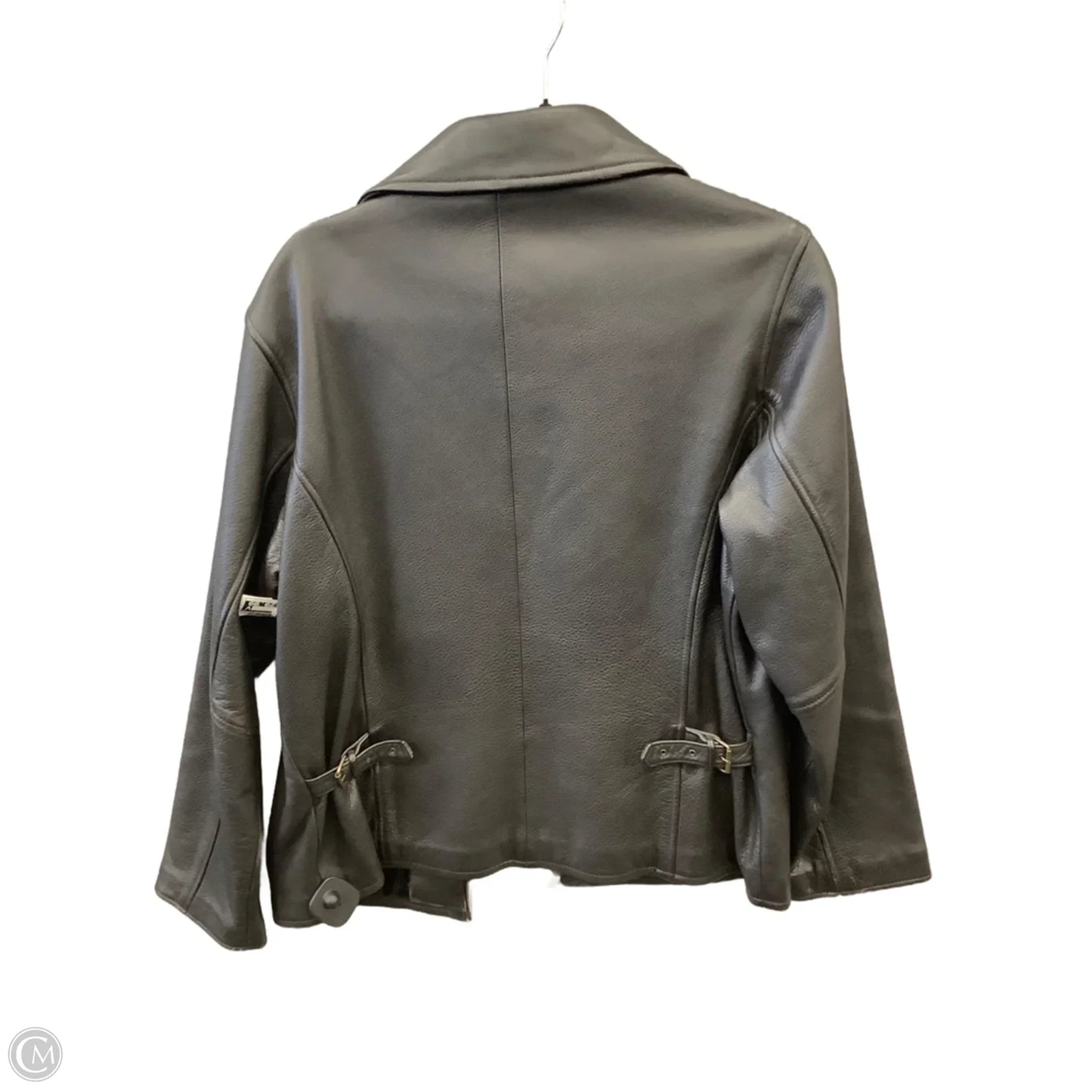 Jacket Leather By Eddie Bauer In Black, Size: M