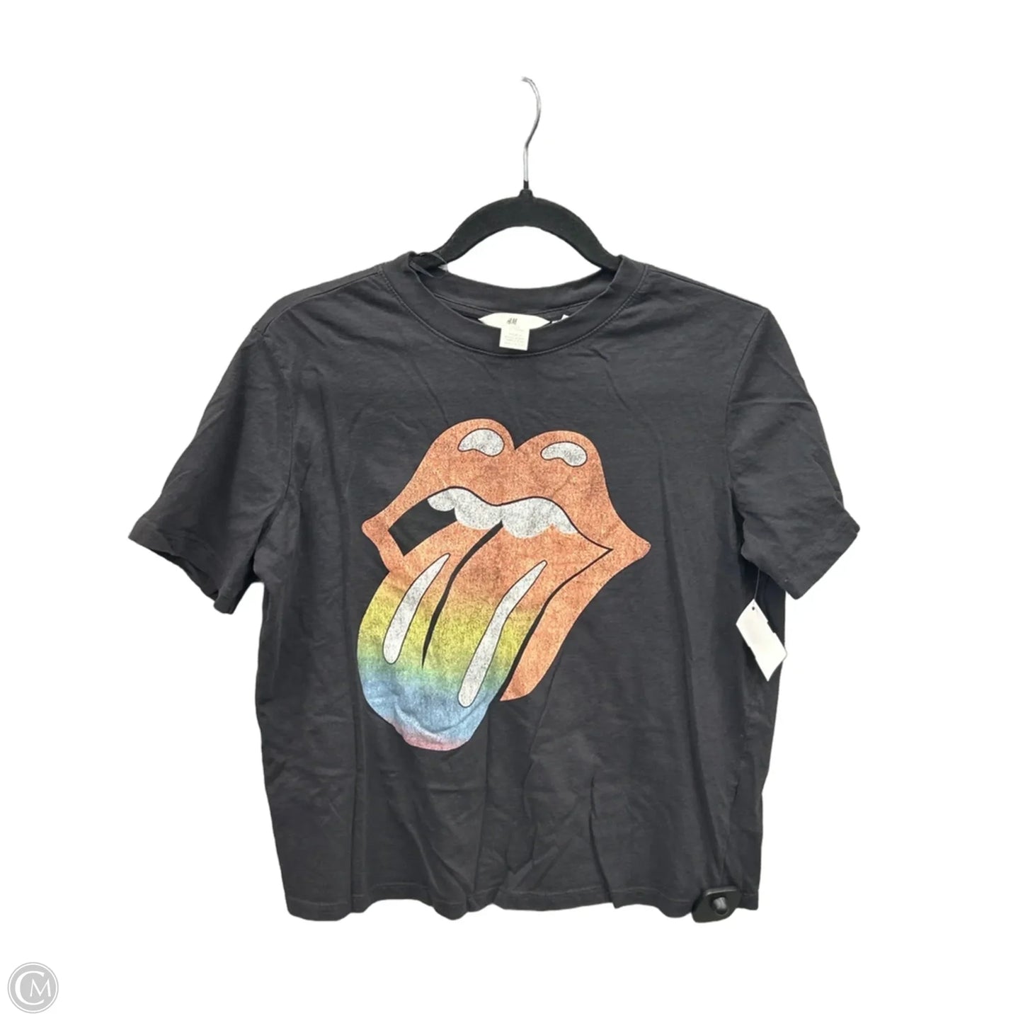 Top Short Sleeve By H&m In Grey, Size: M