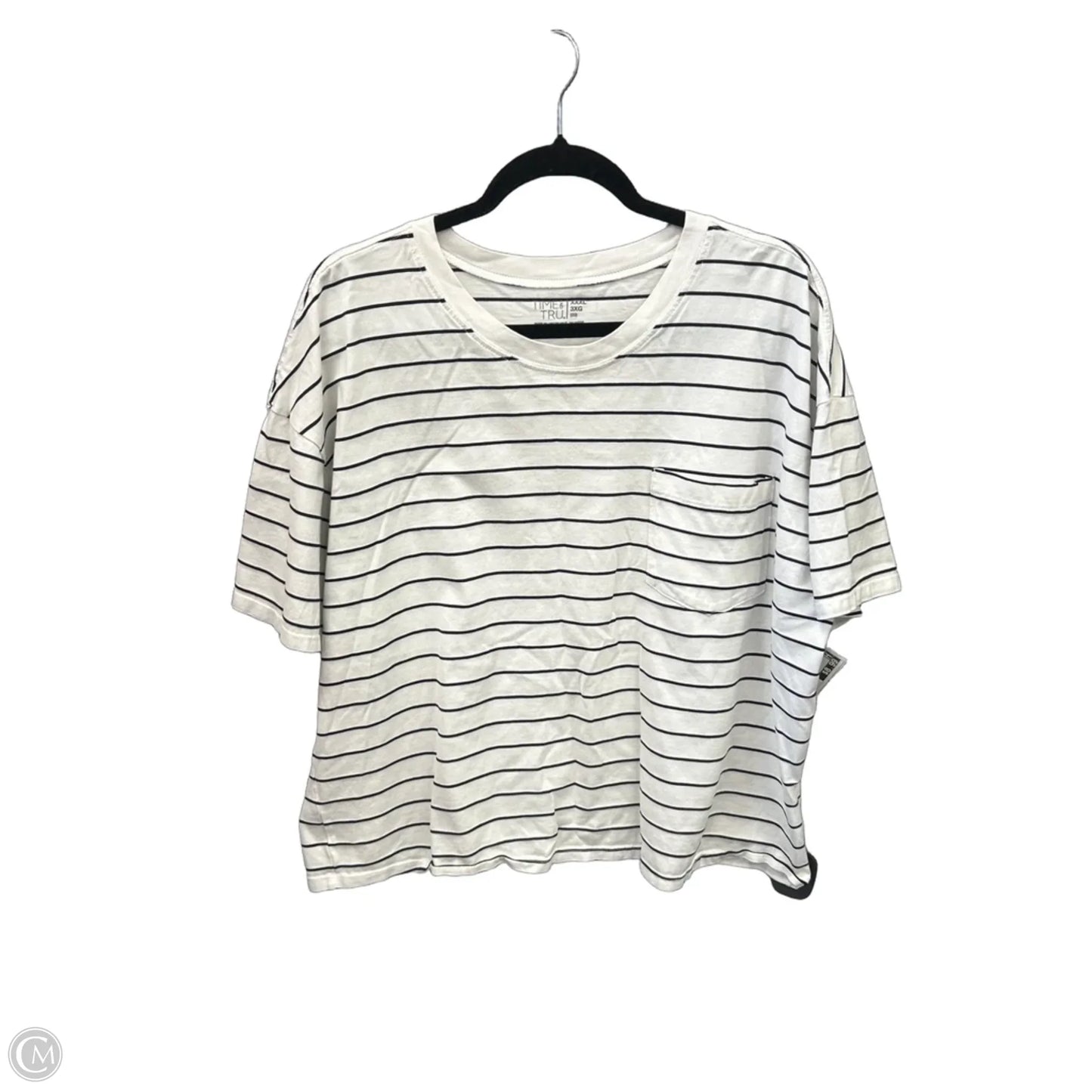 Top Short Sleeve By Time And Tru In Striped Pattern, Size: 3x