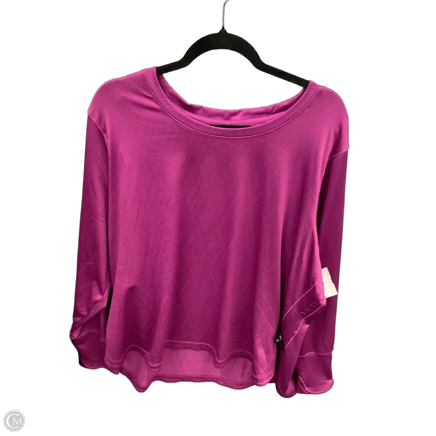 Athletic Top Long Sleeve Crewneck By Mta Sport In Purple, Size: 3x