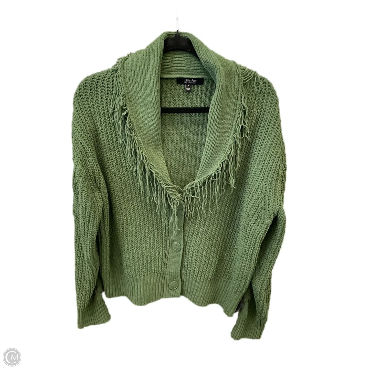 Sweater Cardigan By Clothes Mentor In Green, Size: M