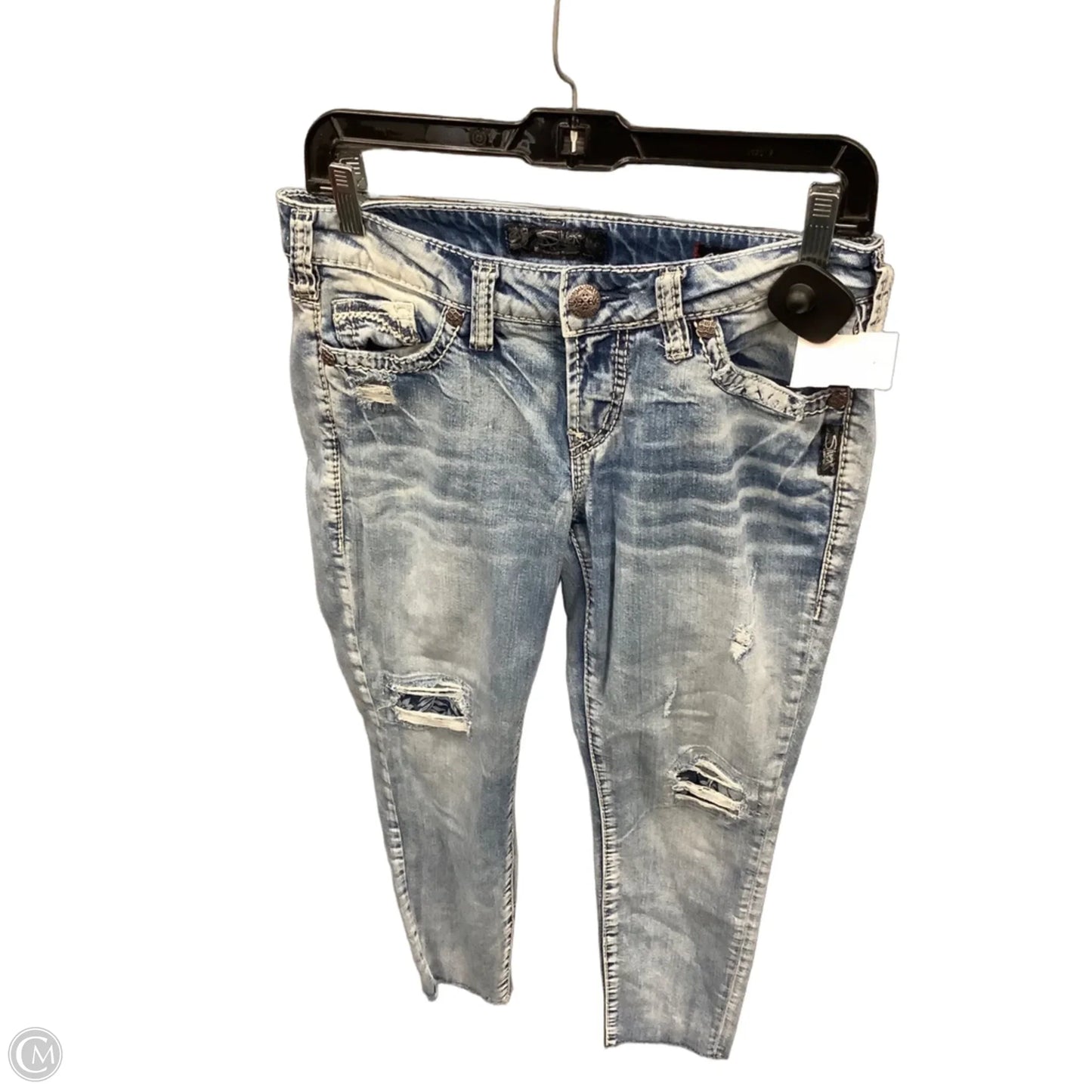 Jeans Skinny By Silver In Blue Denim, Size: 4