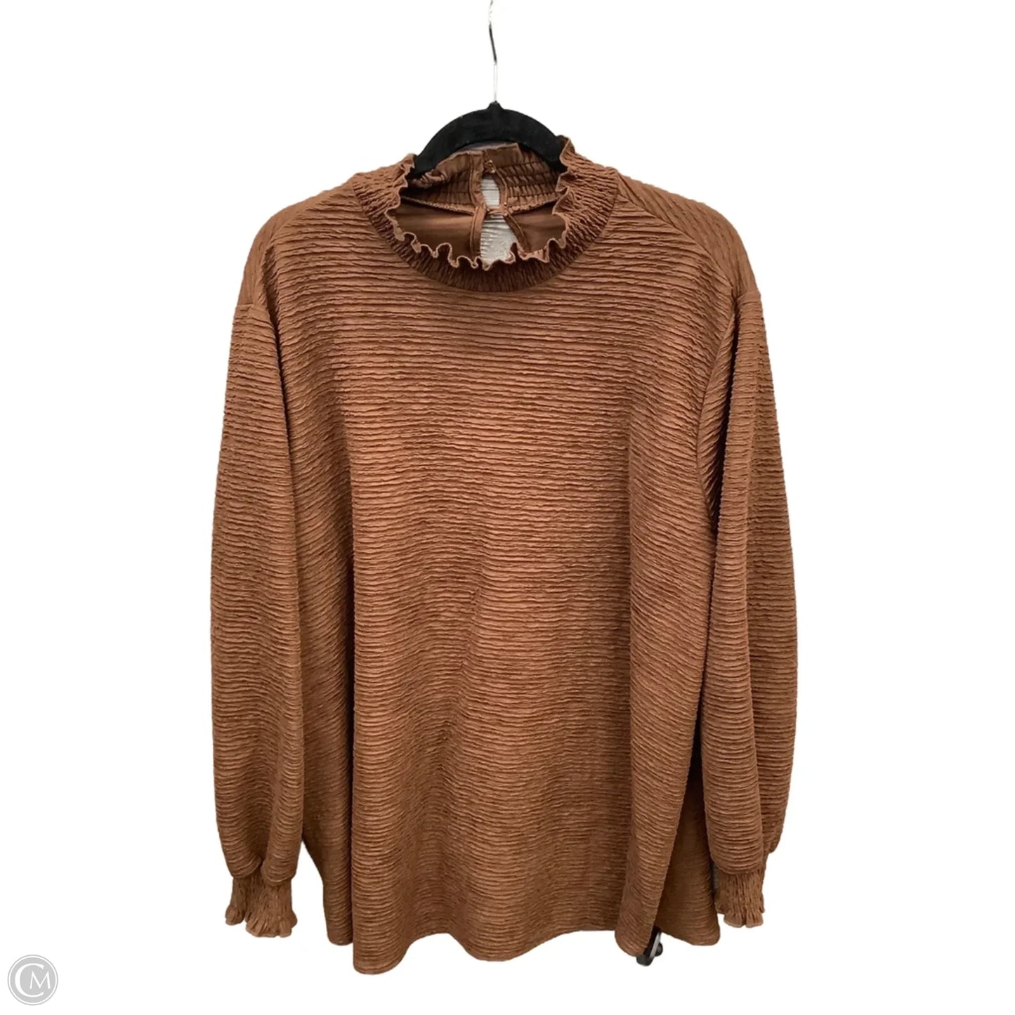 Top Long Sleeve By Shein In Brown, Size: 3x