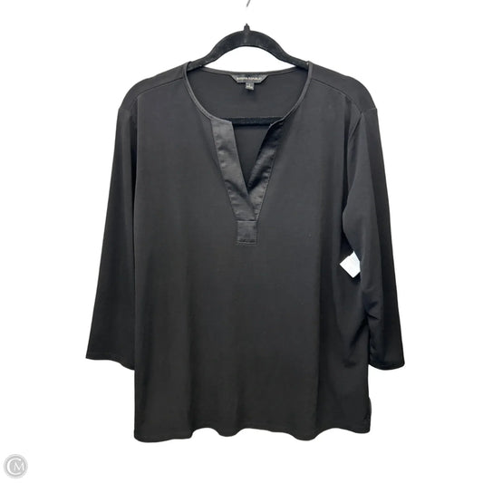 Top 3/4 Sleeve By Banana Republic In Black, Size: L