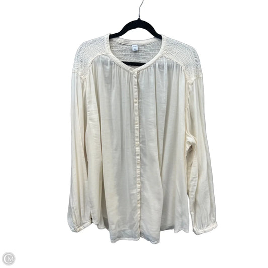 Top Long Sleeve By Old Navy In Cream, Size: Xxl