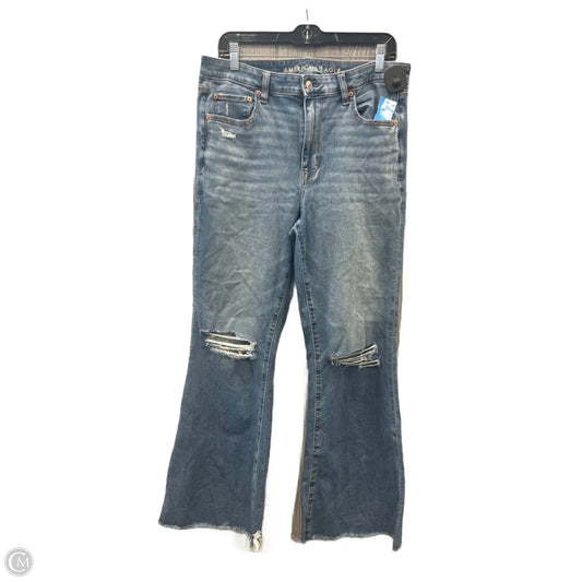 Jeans Flared By American Eagle In Blue Denim, Size: 12