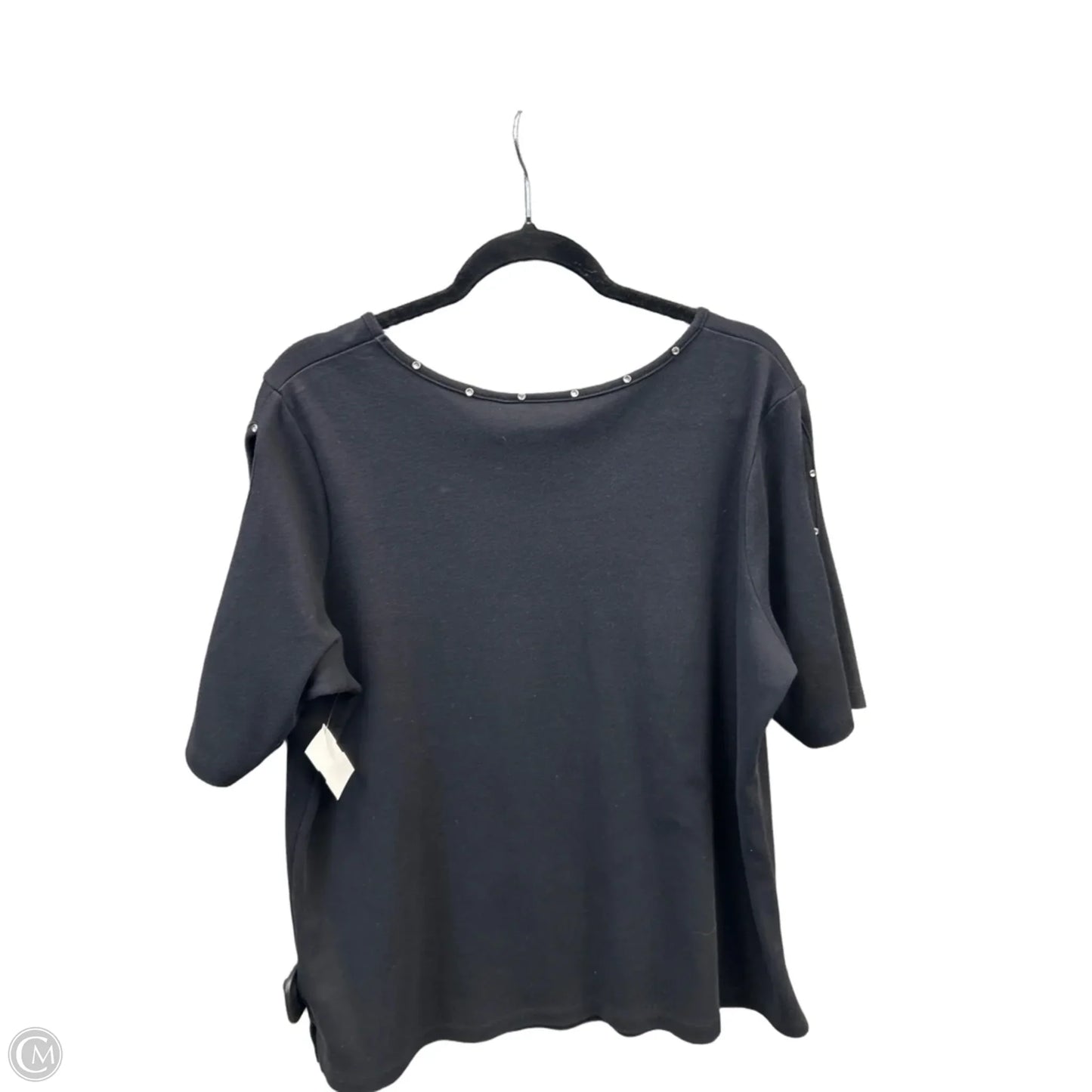Top Short Sleeve By Quaker Factory In Black, Size: Xl