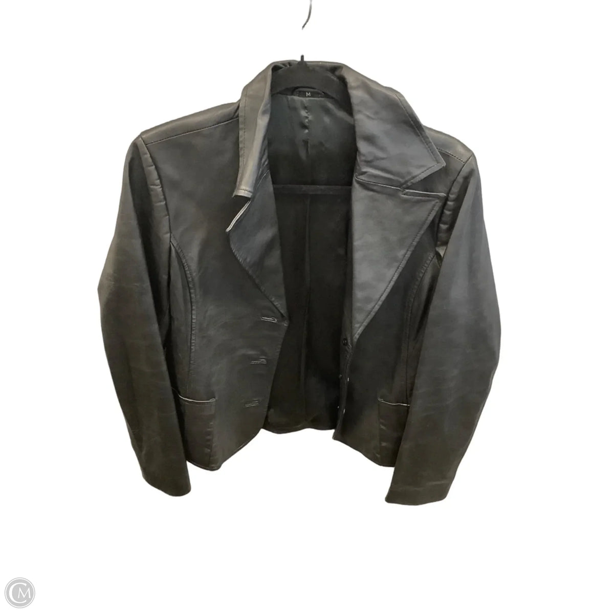 Jacket Moto By Clothes Mentor In Black, Size: M