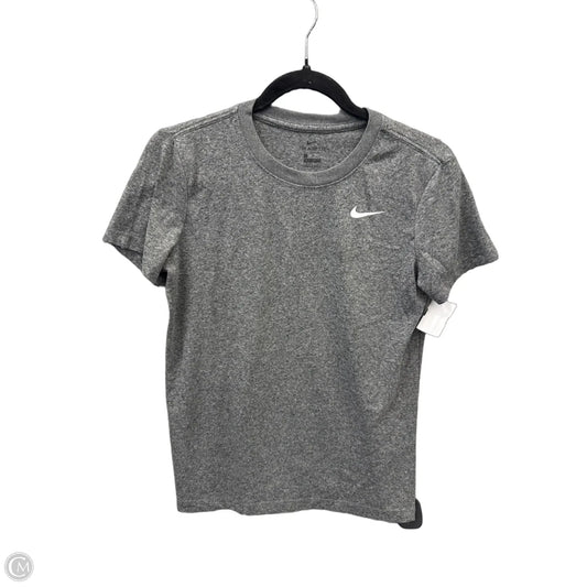 Athletic Top Short Sleeve By Nike In Grey, Size: S