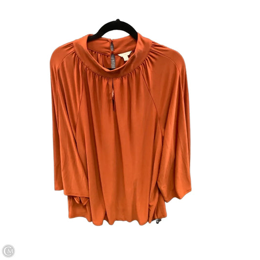 Top Long Sleeve By Cato In Orange, Size: 3x