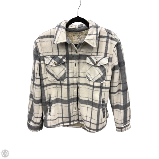 Jacket Shirt By Sage In Plaid Pattern, Size: S