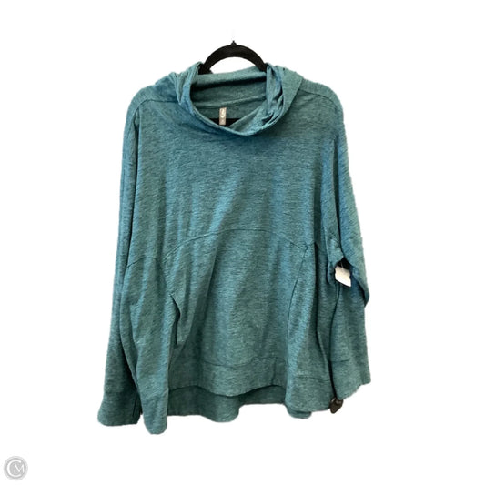 Athletic Top Long Sleeve Hoodie By Mta Sport In Green, Size: 3x