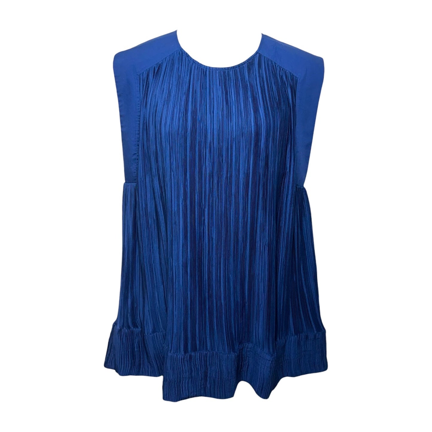 Cap-Sleeve Plissé Mini Dress By Anthropologie In Blue, Size: M