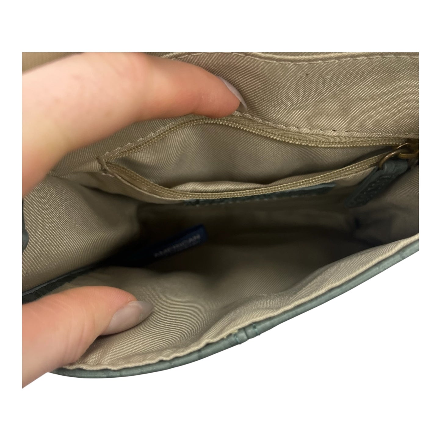 Crossbody Leather By Clothes Mentor In Green, Size:Small