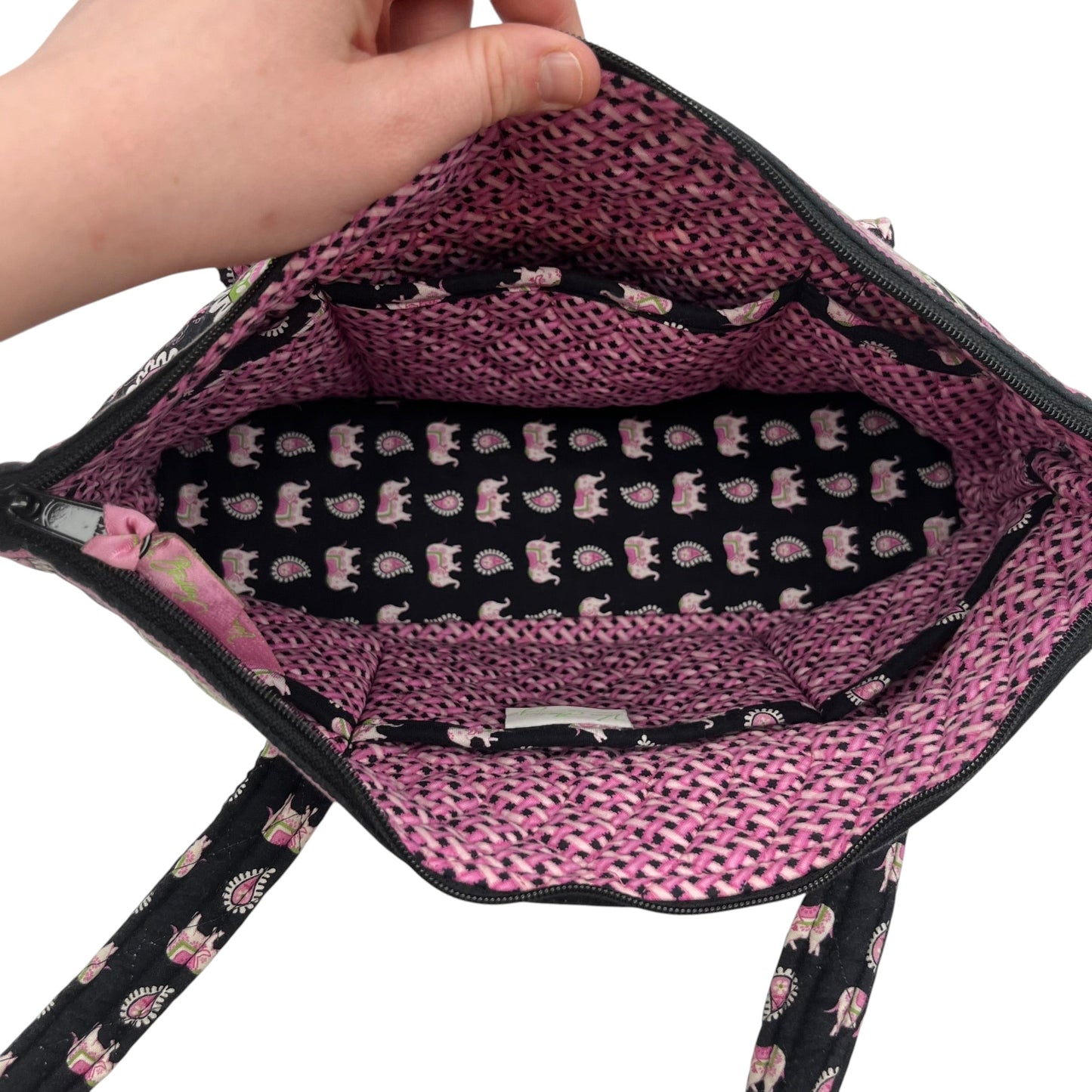 Tote By Vera Bradley In Black & Pink, Size:Small