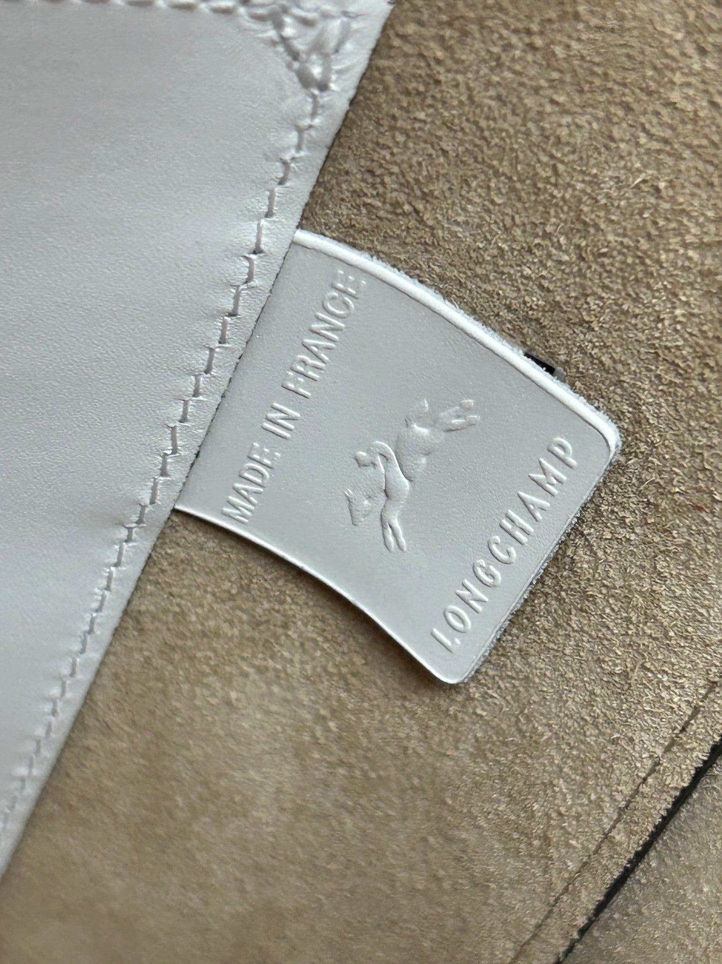 Handbag Designer By Longchamp In Red & White, Size:Medium