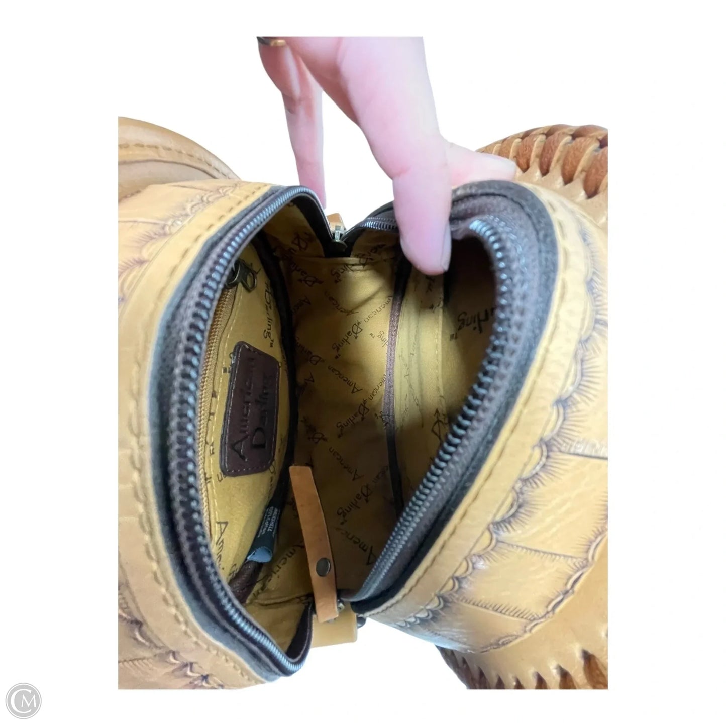 Handbag Leather By American Darling, Size: Medium