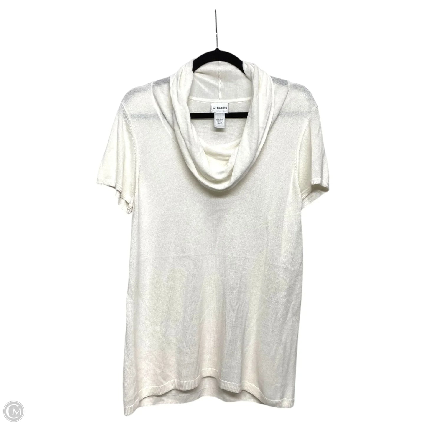 Sweater Short Sleeve By Chicos In Cream, Size: L