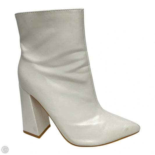 Boots Ankle Heels By Boohoo Boutique In White, Size: 6