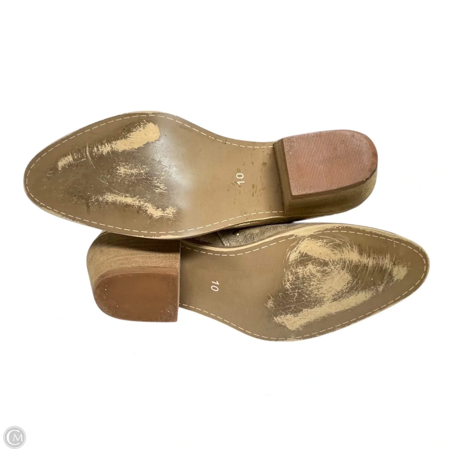 Boots Ankle Heels By Corkys In Gold, Size: 10